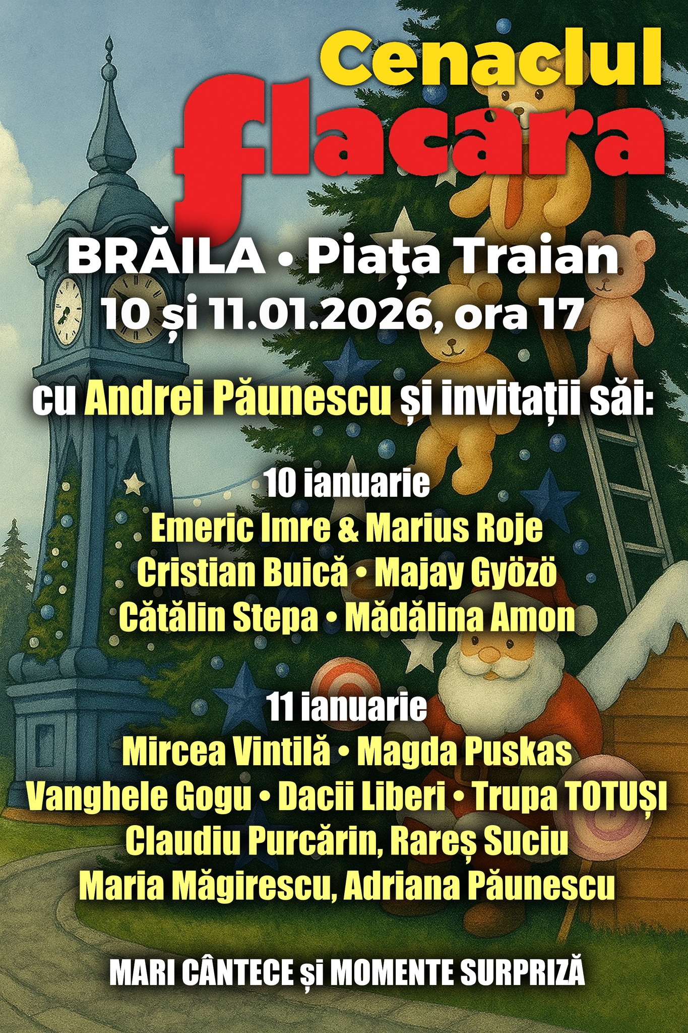 Andrei Păunescu şi Cenaclul „Flacăra”, două spectacole la Brăila