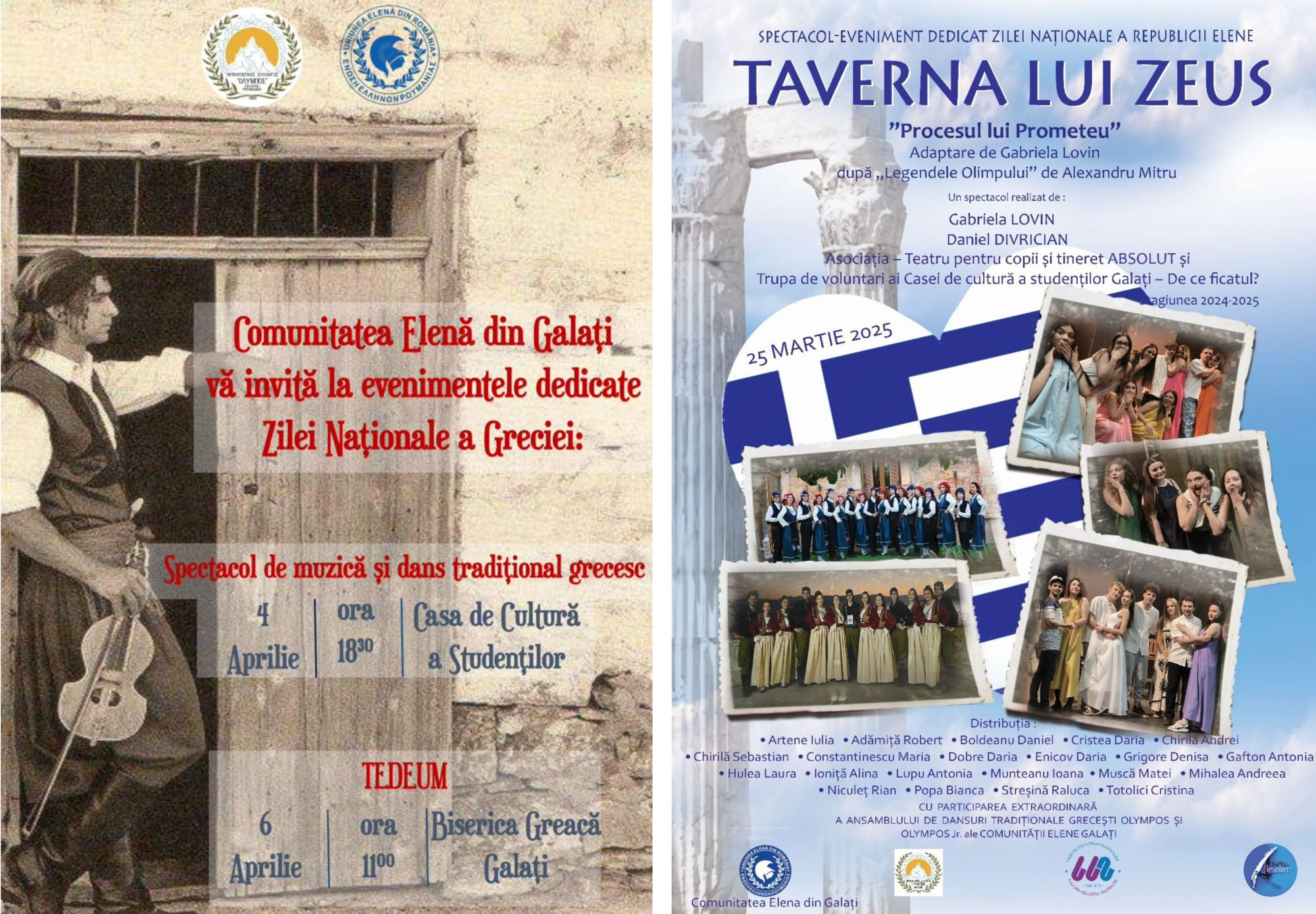 Legendele Olimpului, muzică şi dans tradiţional, la Galaţi, de Ziua Greciei
