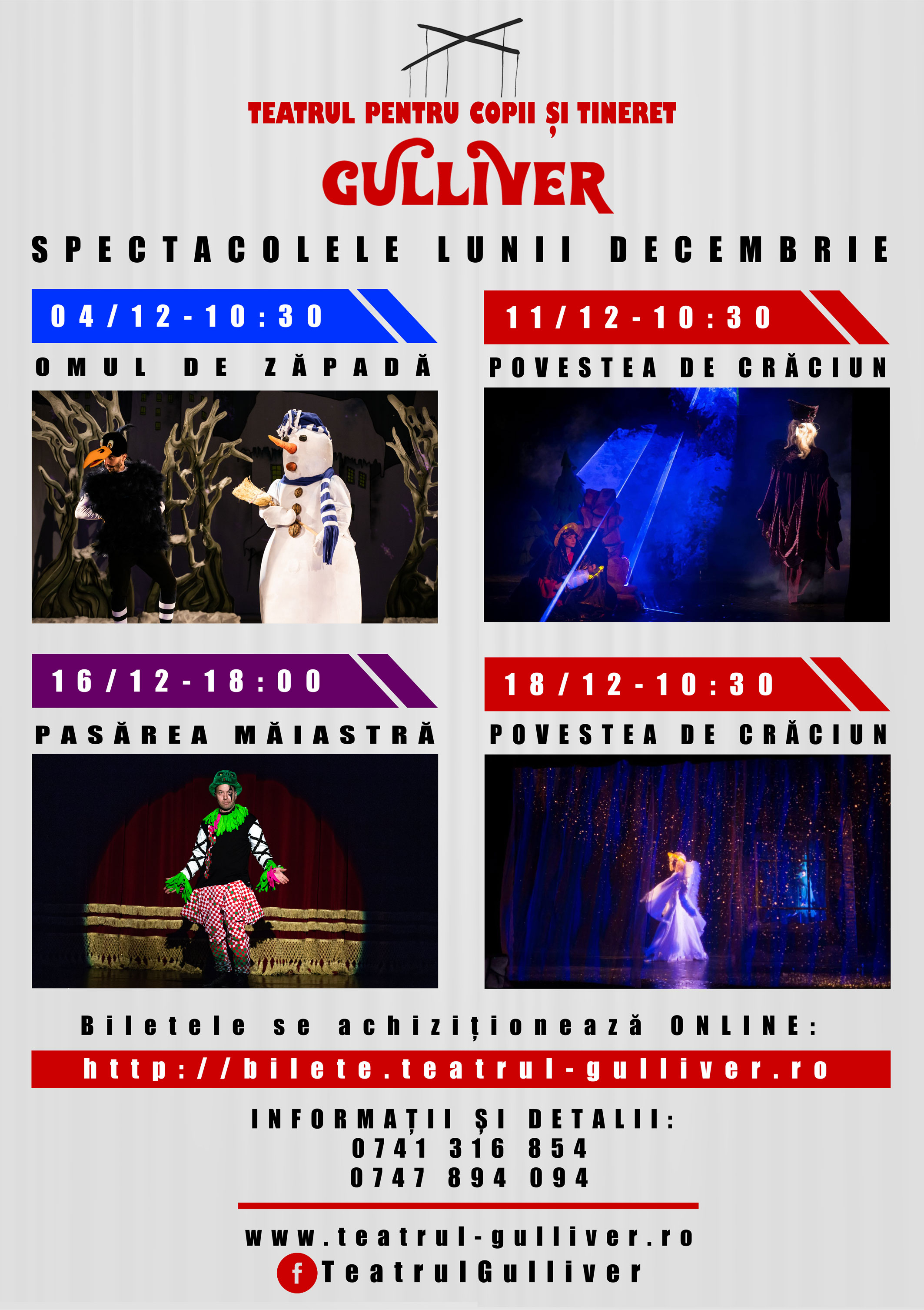 Spectacole de sezon, pline de farmec și magie,  la Teatrul „Gulliver”