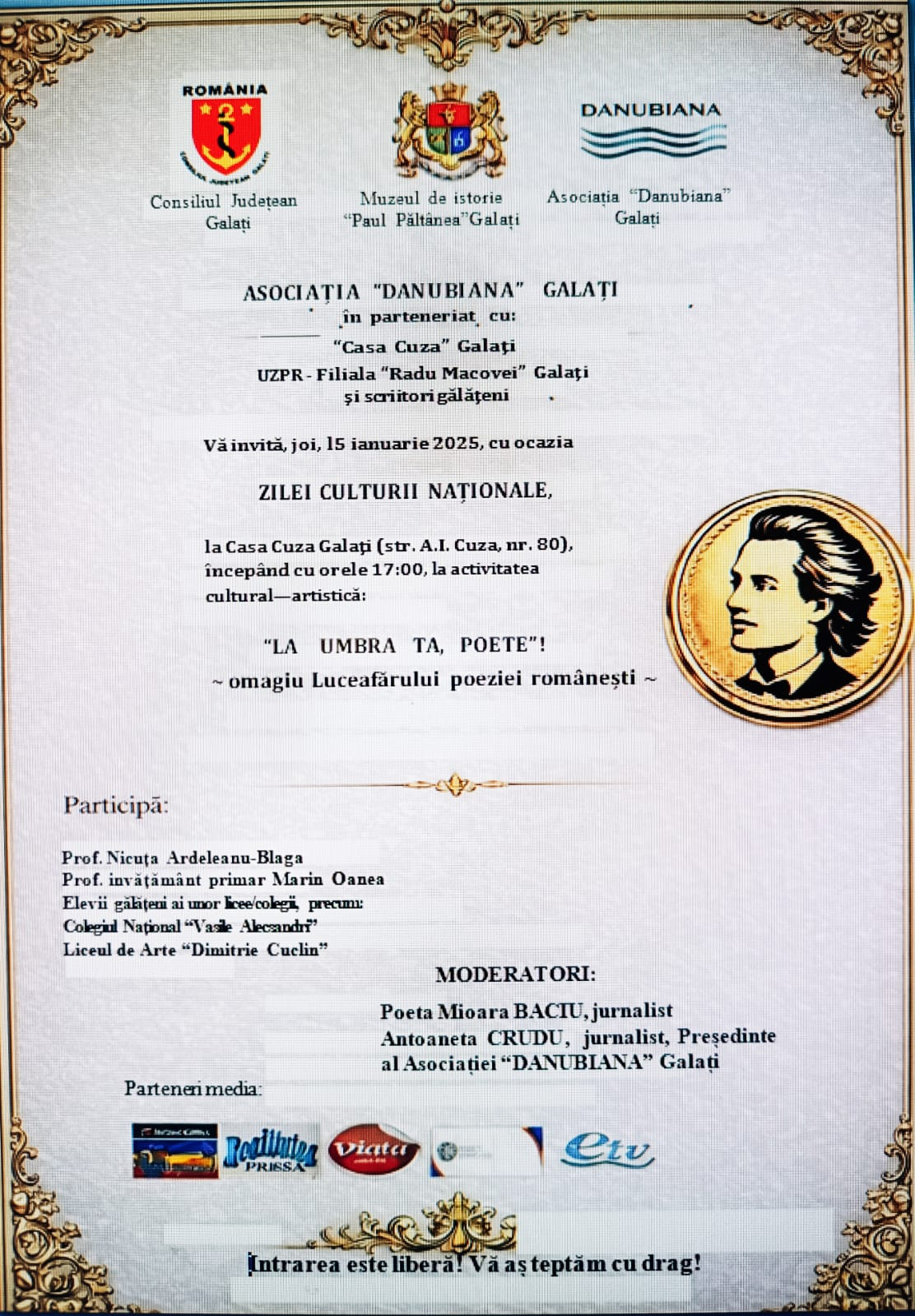 De Ziua Culturii Naționale, remember Eminescu