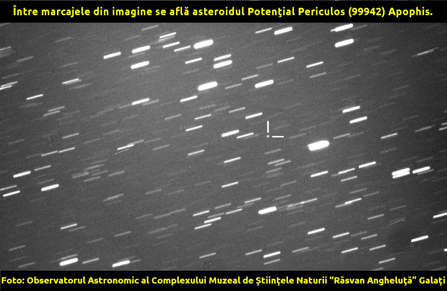 Performanţă astronomică! Asteroidul Apophis, văzut la Obervatorul din Galaţi