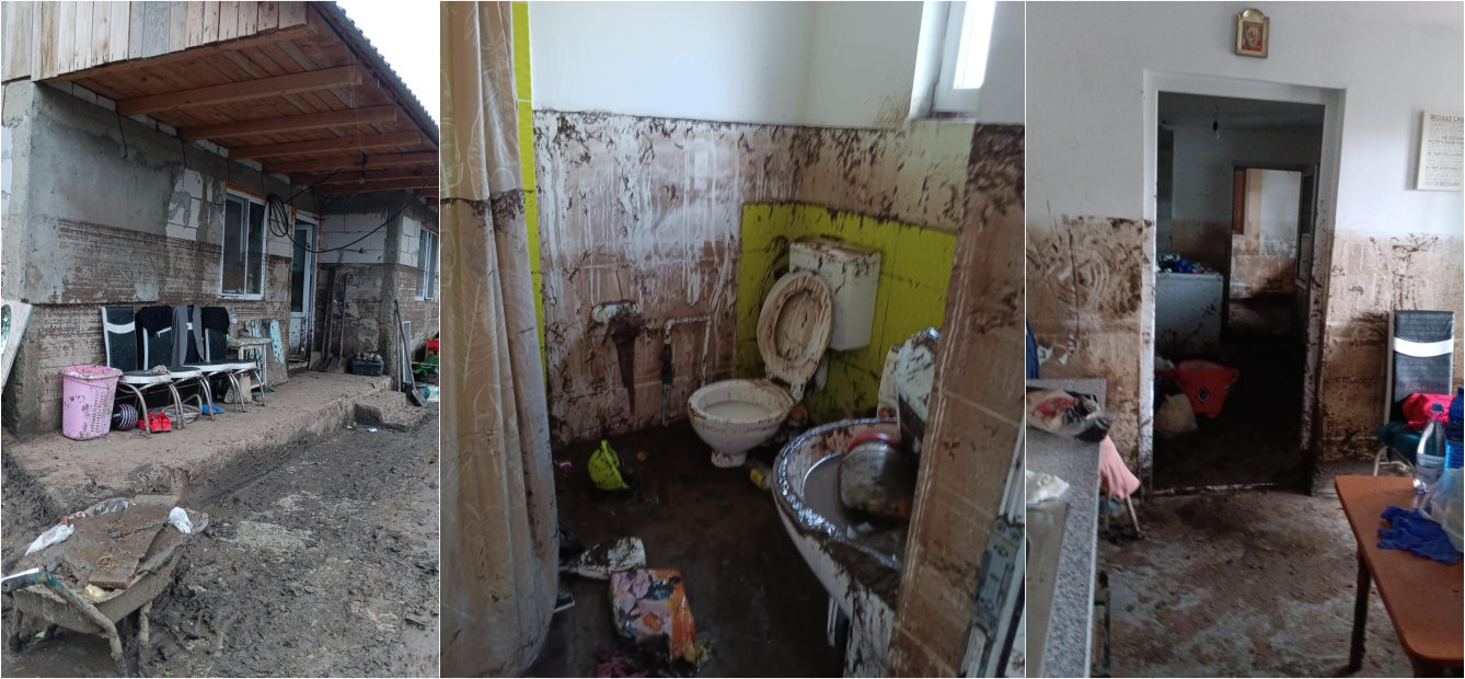 Mamă singură cu trei copii, victima unui dezastru care i-a luat tot. Una dintre miile de drame născute în nămolul viiturilor