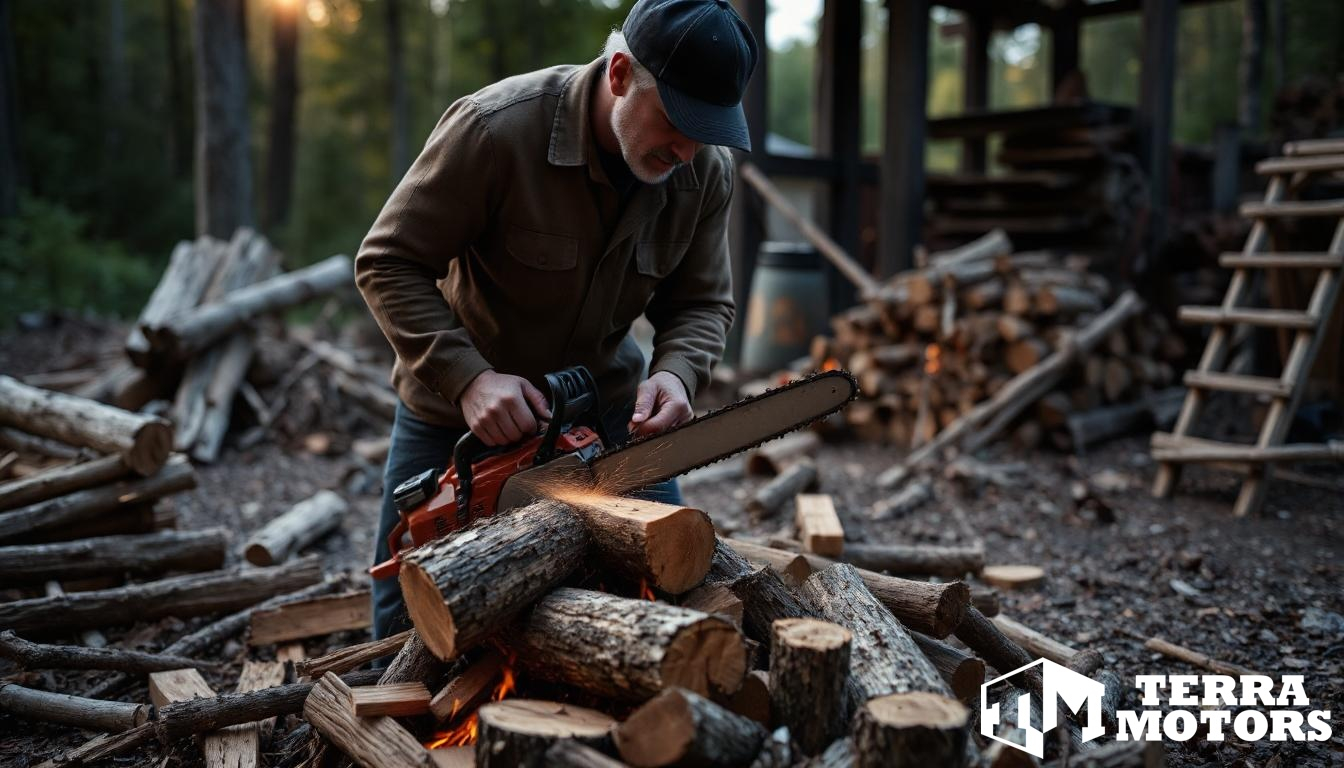 Cum să tai eficient lemnele pentru foc folosind drujba