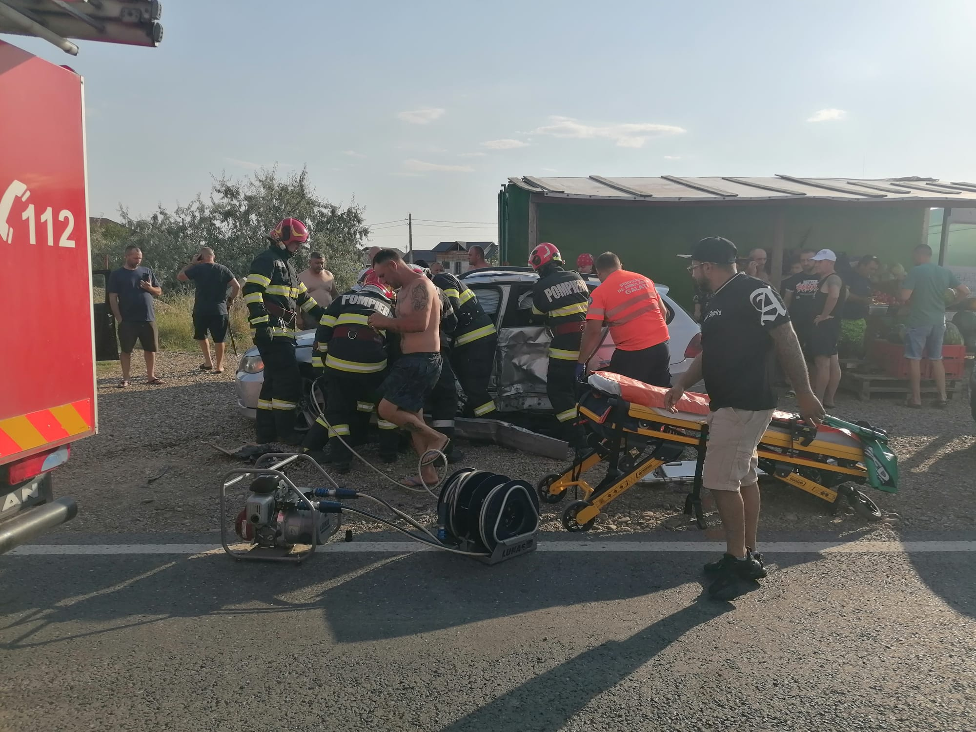 Accident teribil provocat de un începător cu BMW. Doi șoferi sunt în stare gravă