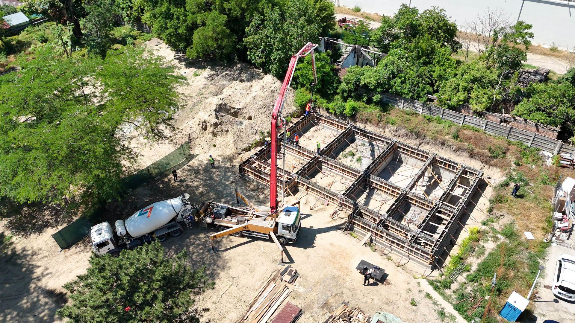 Investiție pentru siguranța și confortul pacienților. S-a turnat structura de bază a noii unități de igienizare de la Spitalul TBC Galați