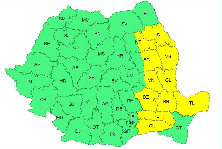 Suflă vântul la Galaţi. Cod galben instituit de meteorologi