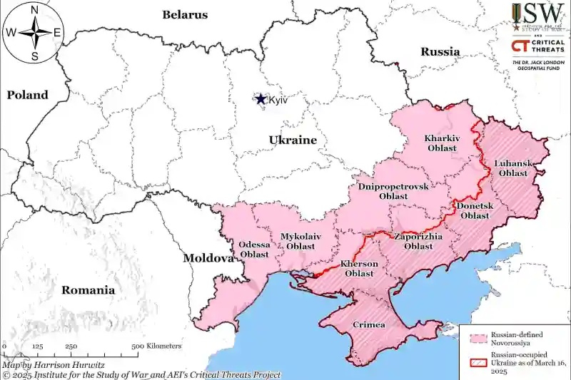 Planul lui Putin pentru „Noua Rusie” vizează graniţă cu România