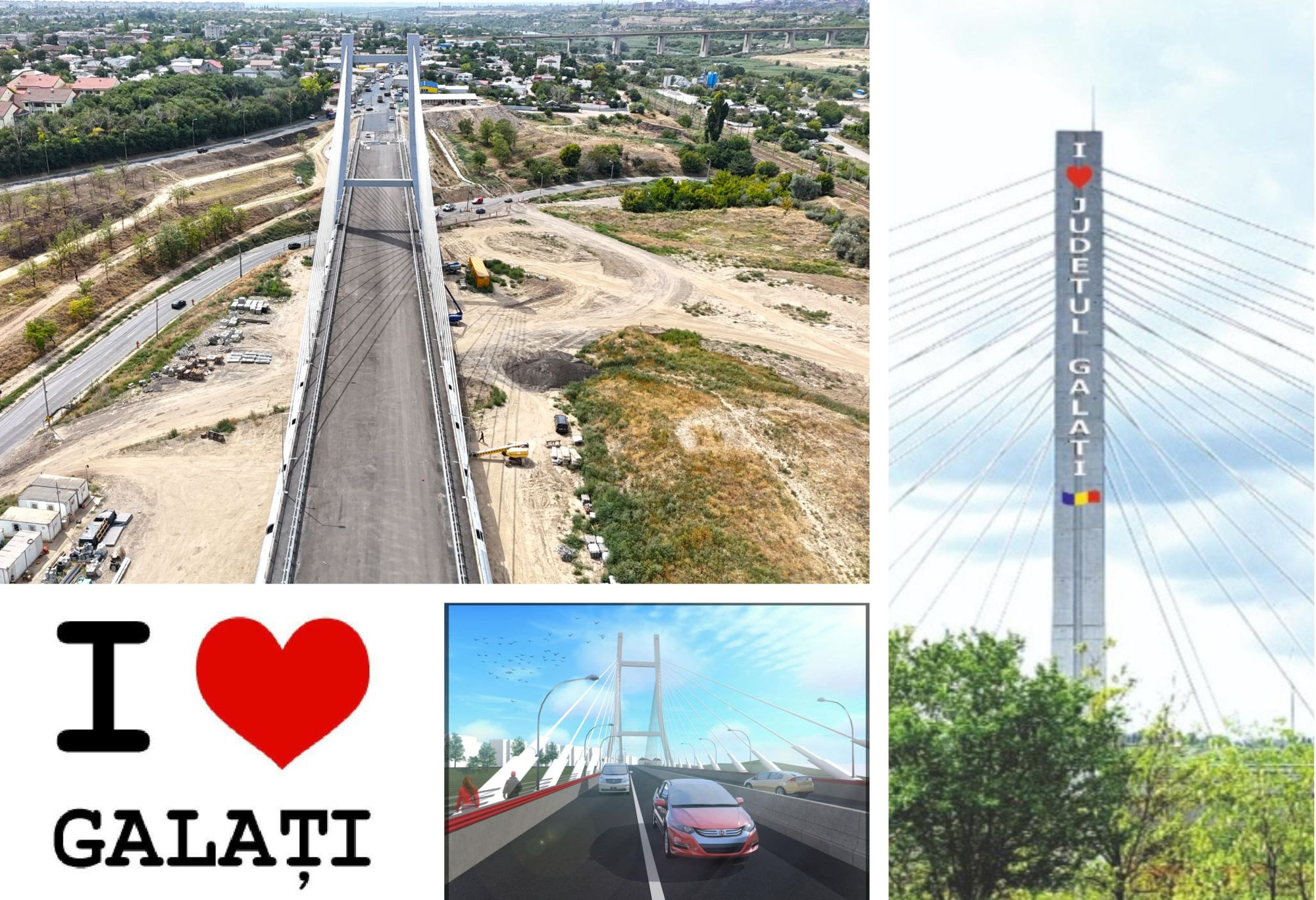 UPDATE. Contract atribuit pentru o declaraţie de dragoste pe pilonul central al viaductului hobanat de pe Centură