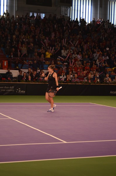 SIMONA HALEP, prima VICTORIE pentru România la Galați. Garbine Muguruza a PUNCTAT pentru Spania (FOTO)