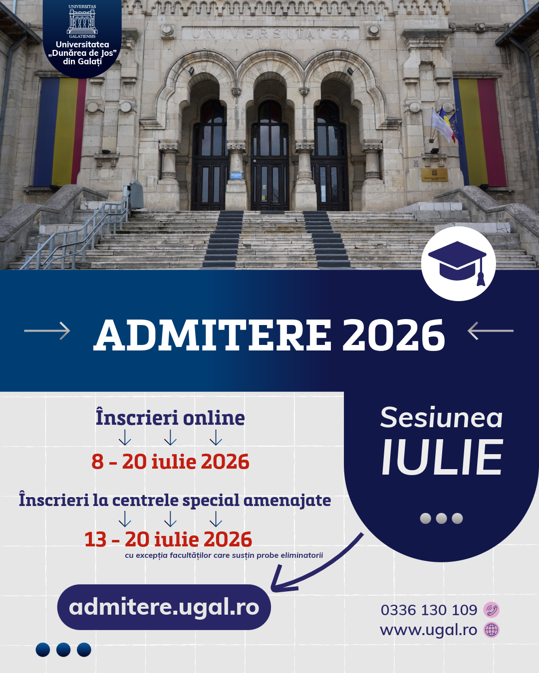 Peste 1.500 de locuri bugetate la Universitatea „Dunărea de Jos” din Galați