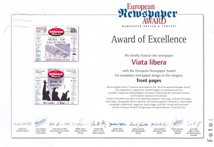 „Viaţa liberă”, premiată la Viena