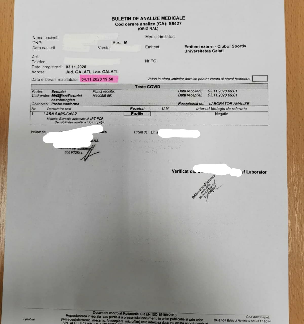 Echipa de hochei CSM Galați a fost absolvită de vină, după ce a folosit jucători infectaţi cu COVID-19