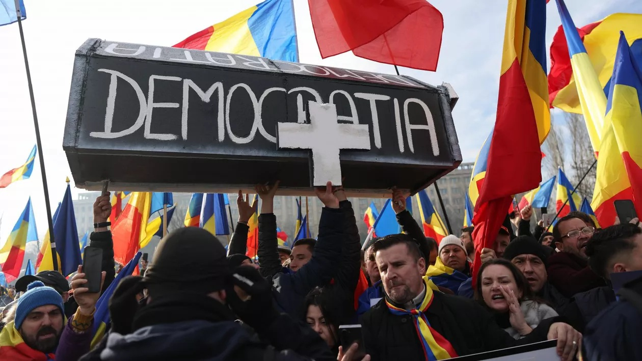 Protestul susținătorilor lui Călin Georgescu