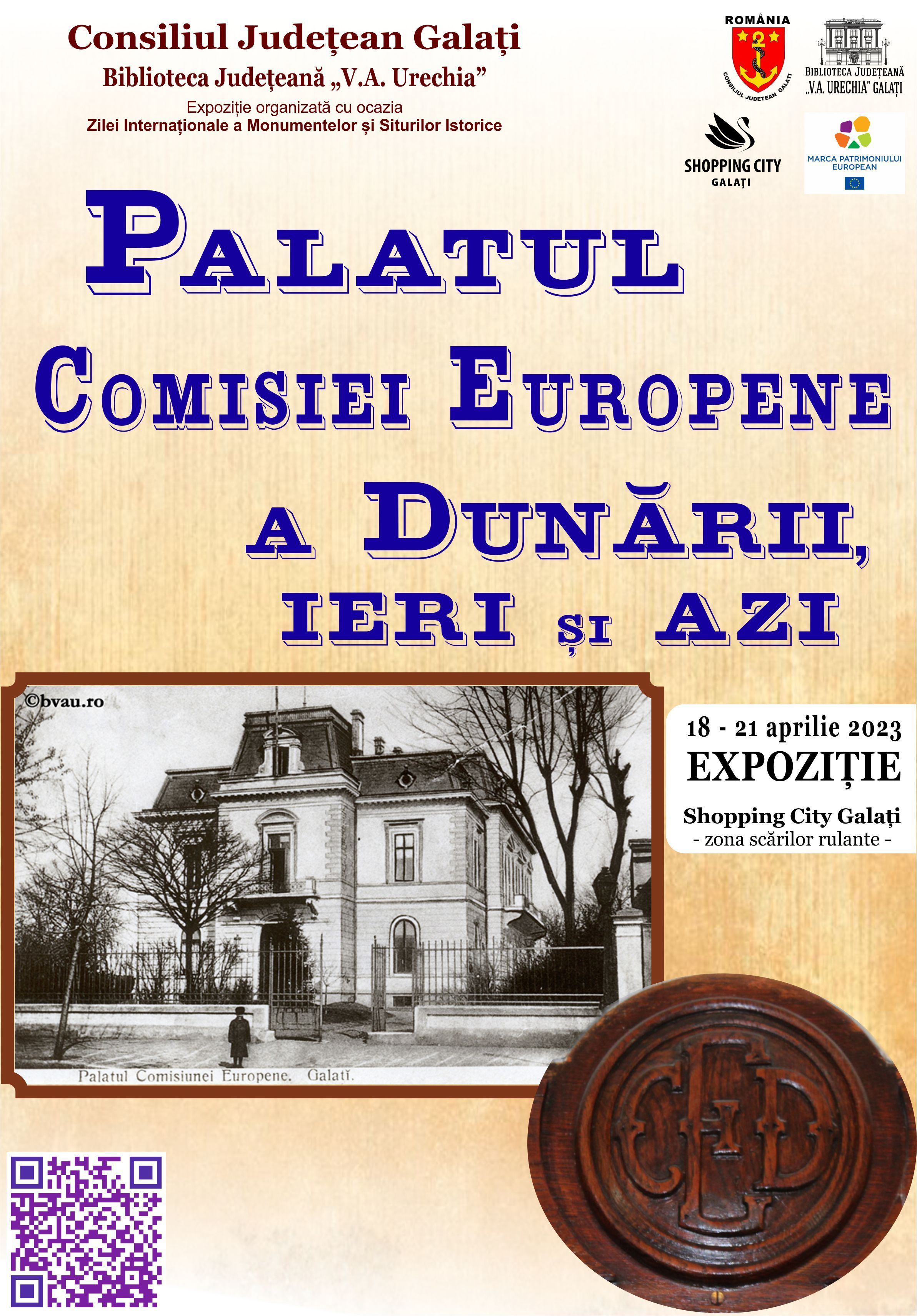 Expoziţie despre Palatul Comisiei Europene a Dunării, la mall