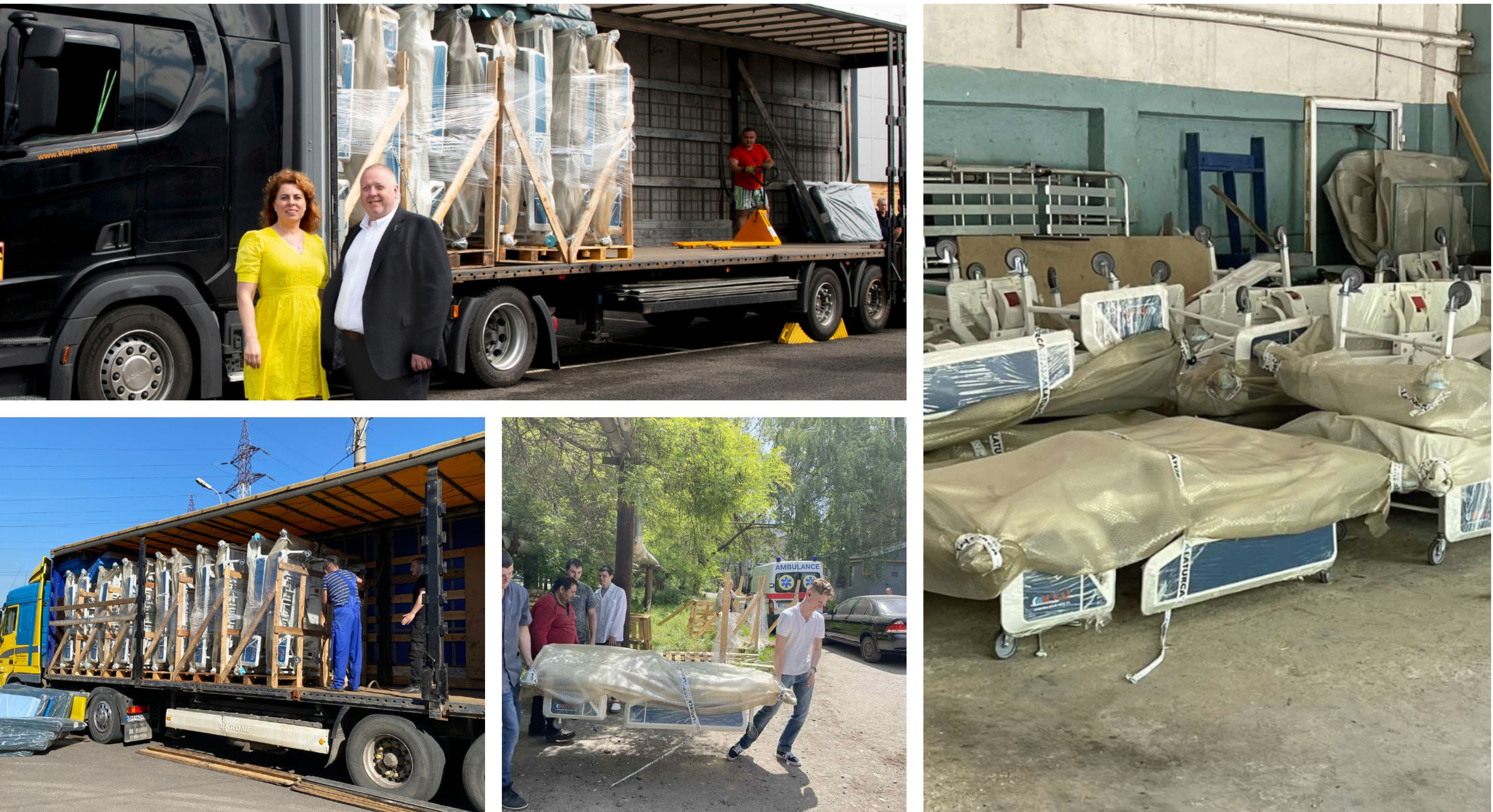 Paturi de spital pentru Ucraina, prin implicarea unei gălăţence din Țara Galilor