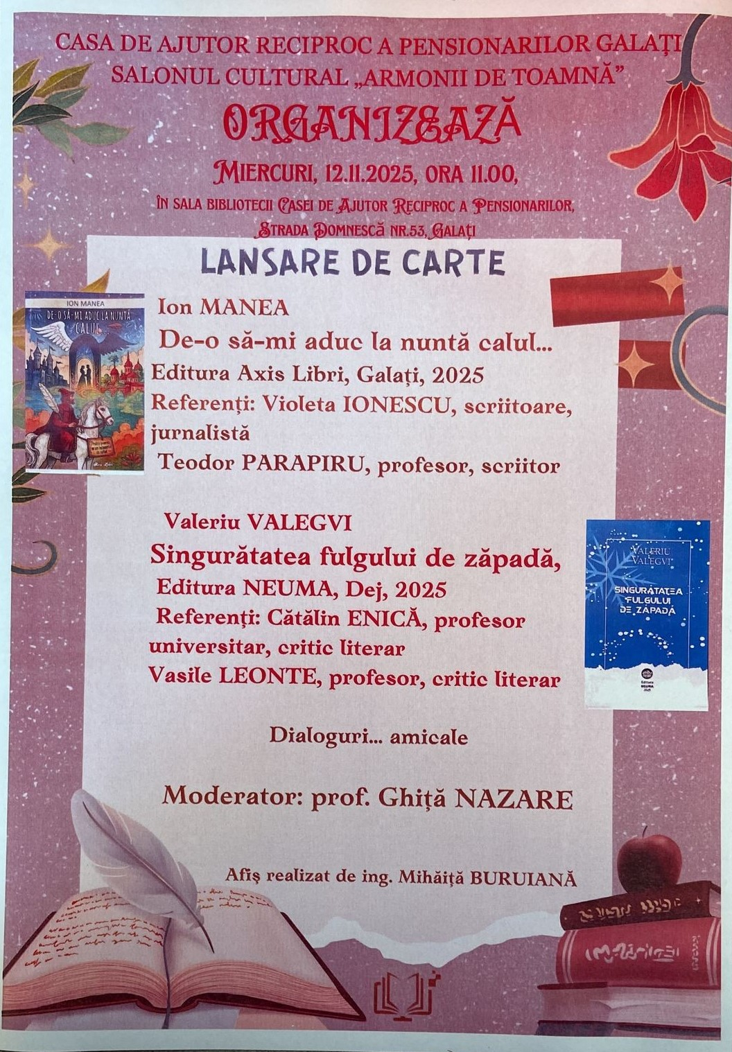 Dublă lansare de carte la CARP Galaţi