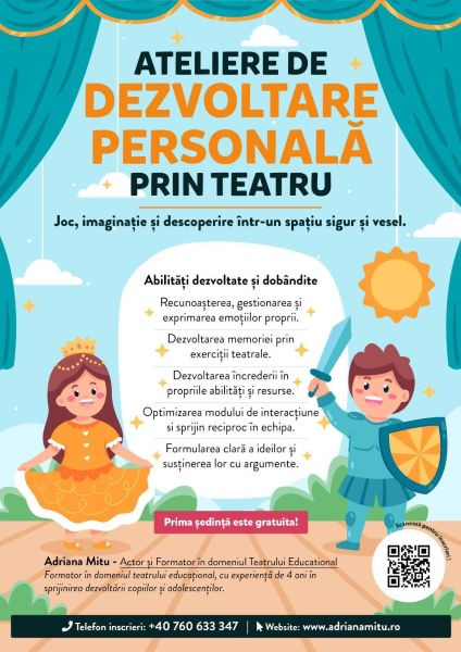 Teatrul ca instrument de creștere: o gălățeancă aduce atelierele de dezvoltare personală acasă