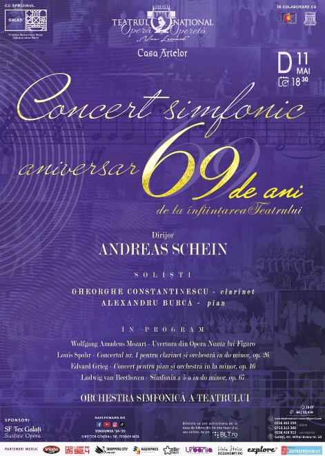 Concert simfonic la 69 de ani de la înființare, la Teatrul "Nae Leonard"