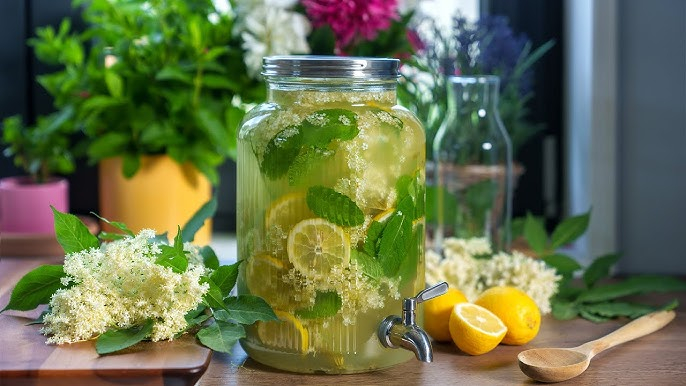 Socata cu miere sau cu zahăr, flori de soc și lămâie