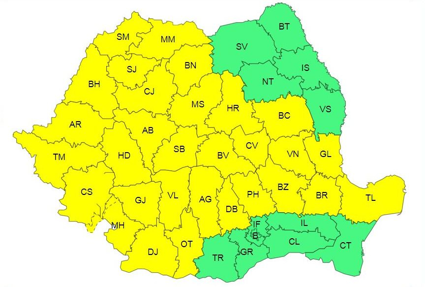 Vremea îşi face de cap. Atenţionare meteo şi pentru Galaţi