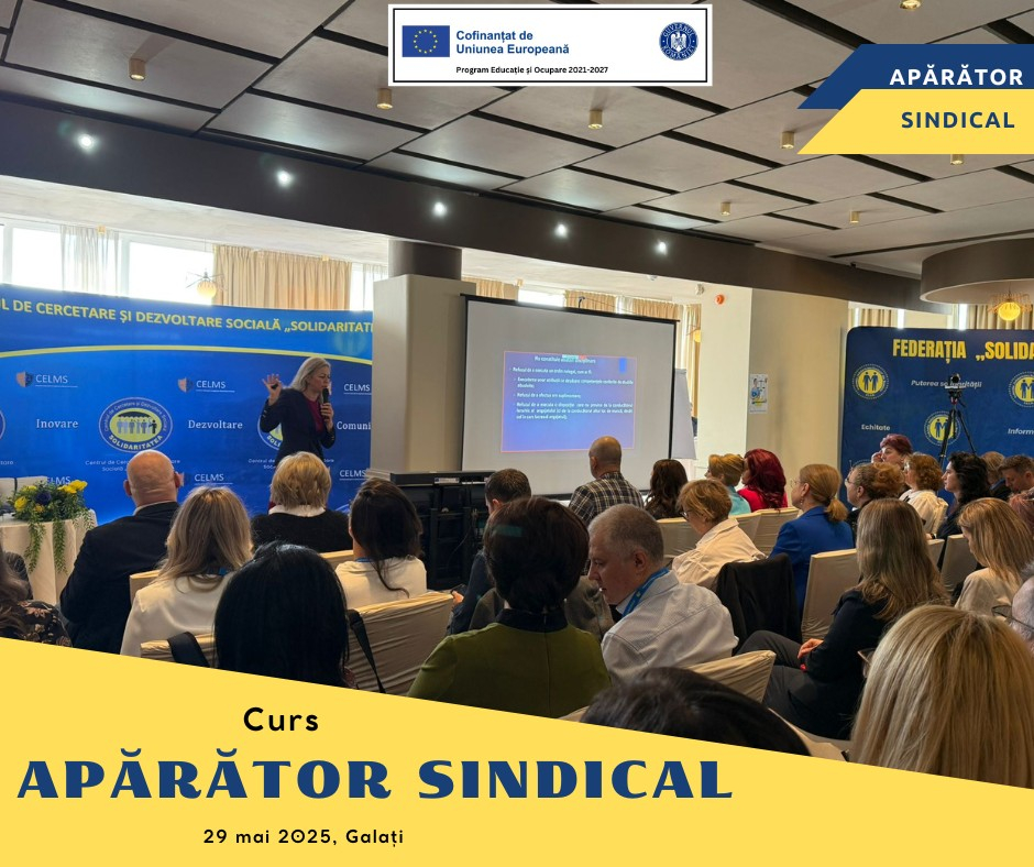 Curs de formare sindicală organizat de „Solidaritatea Sanitară”