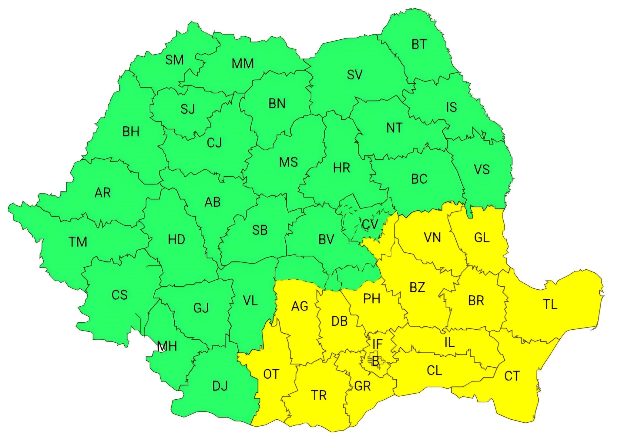 O nouă avertizare Cod galben de ninsori şi viscol