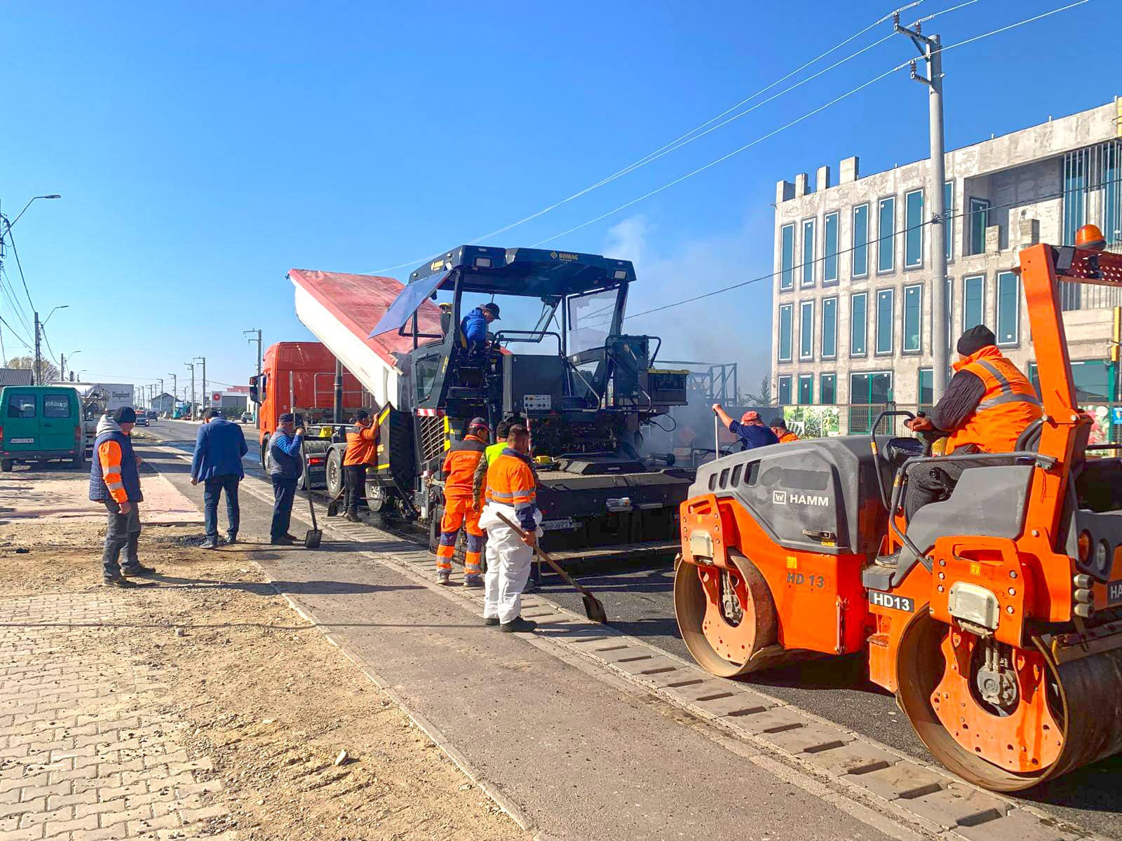 DJ 251, lărgit în zona pieței de la Matca