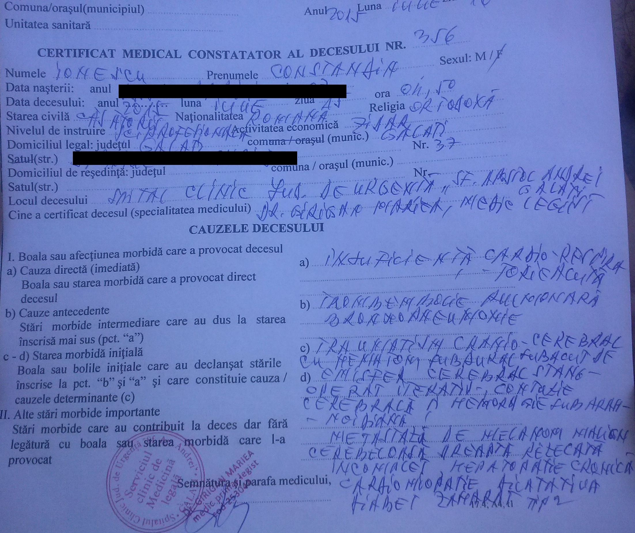 Verdict în cazul bolnavului căzut la Oncologie: Pacientul a murit din cauza unei lovituri la cap