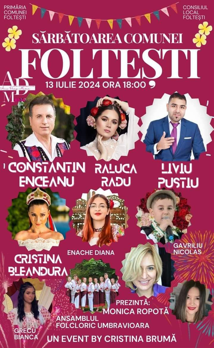 Ziua comunei Foltești, sărbătorită prin cântece și dansuri populare