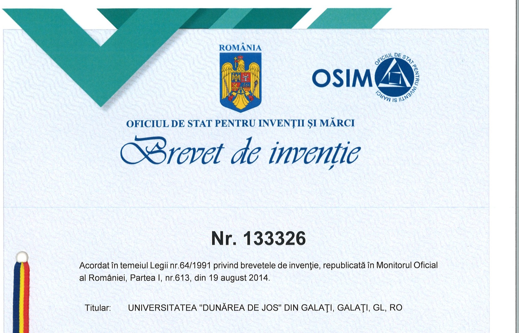 Noi brevete de invenție la „Dunărea de Jos”