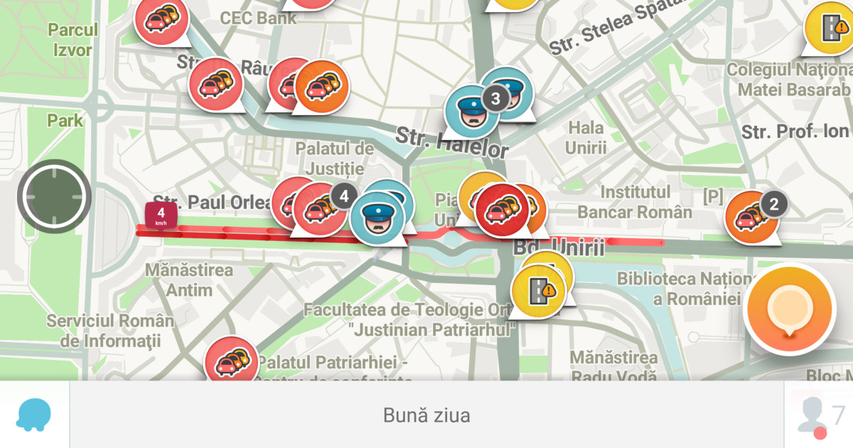Poliția ar putea fi invizibilă pe aplicația Waze