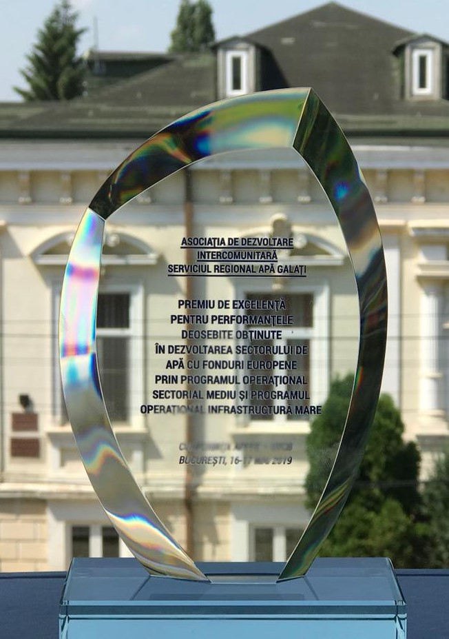 Premiu de excelență pentru ASOCIAȚIA DE DEZVOLTARE INTERCOMUNITARĂ ”Serviciul Regional Apa Galați”