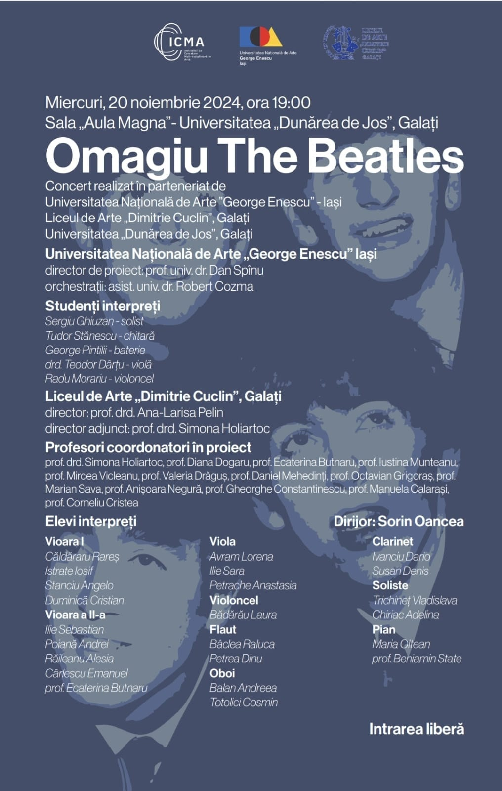 Elevii gălăţeni şi studenţii ieşeni, într-un „Omagiu The Beatles”