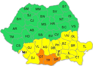 Cod galben de caniculă la Galaţi 