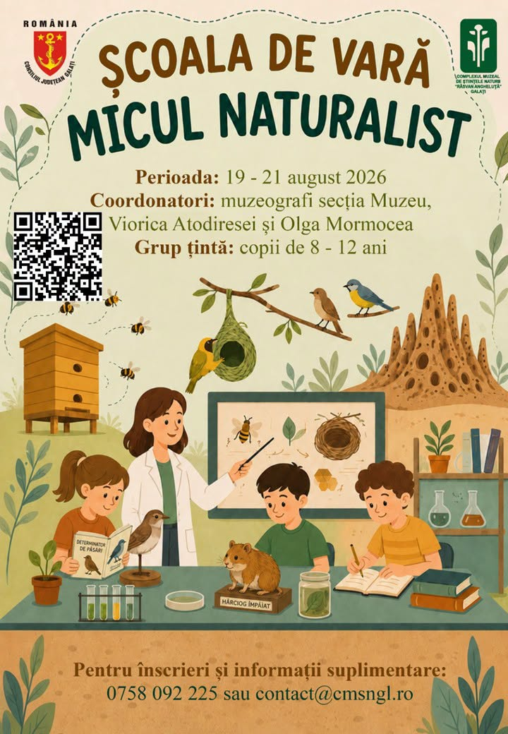 Școala de Vară „Micul naturalist”, la Complexul Muzeal de Științele Naturii