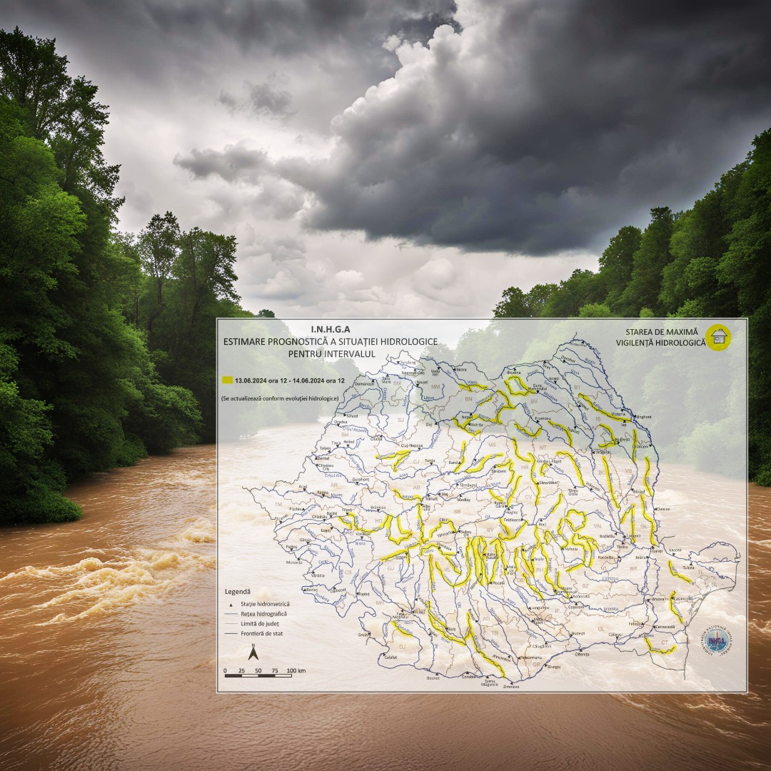 Cod galben de viituri, până vineri la prânz