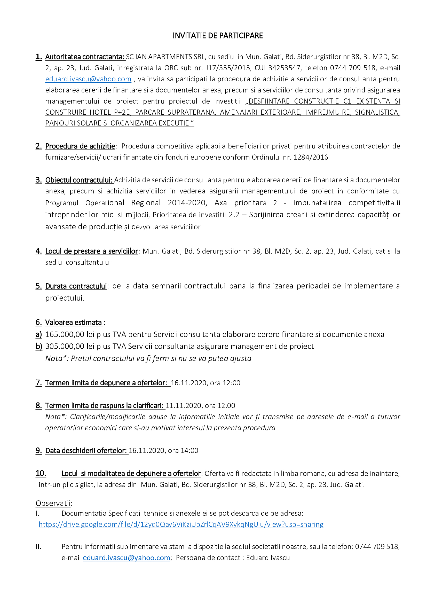 INVITATIE DE PARTICIPARE