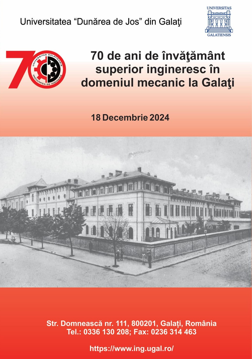 70 de ani de învăţământ superior ingineresc la Galaţi