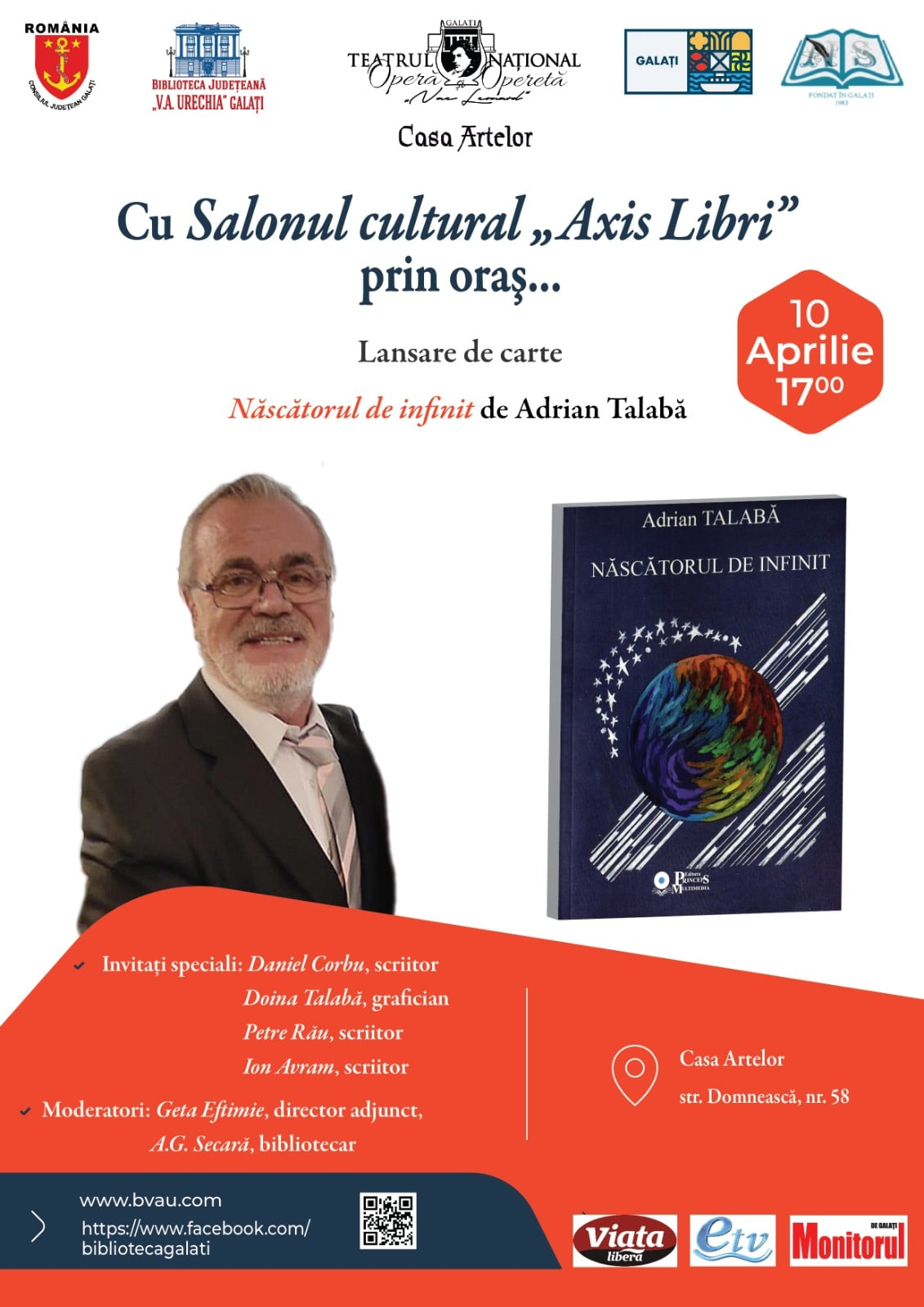 „Născătorul de infinit”, lansare de carte la Casa Artelor