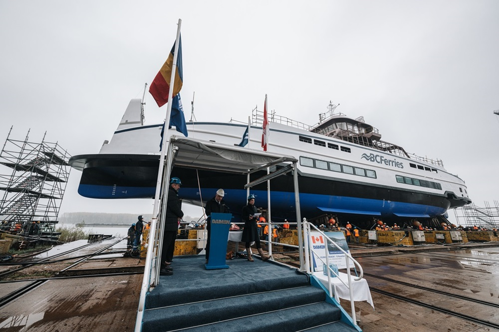 Un nou feribot pentru canadieni, lansat la Galați