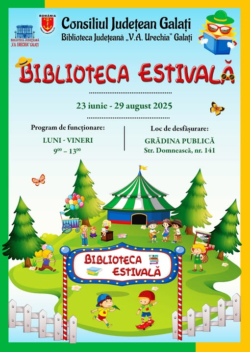 Biblioteca Estivală revine cu activități gratuite pentru copii și adolescenți