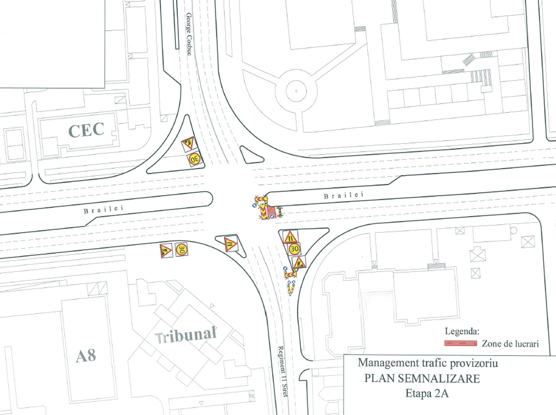 Trafic îngreunat și pe strada Brăilei 
