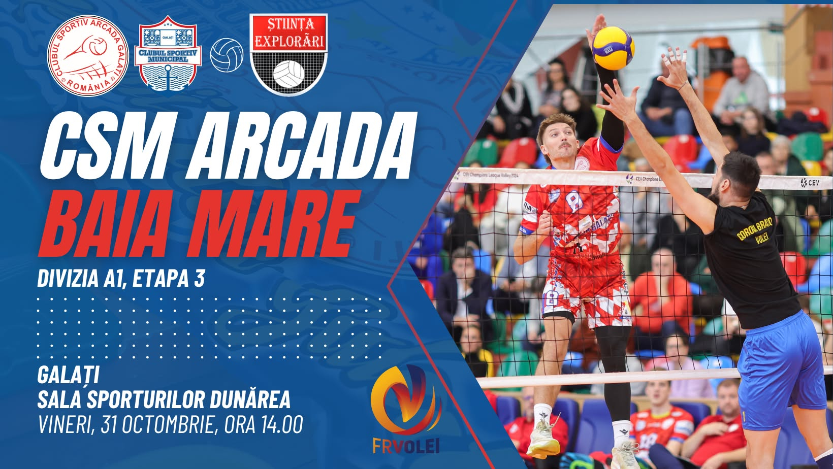 CSM Arcada joacă vineri. Din sportul gălățean