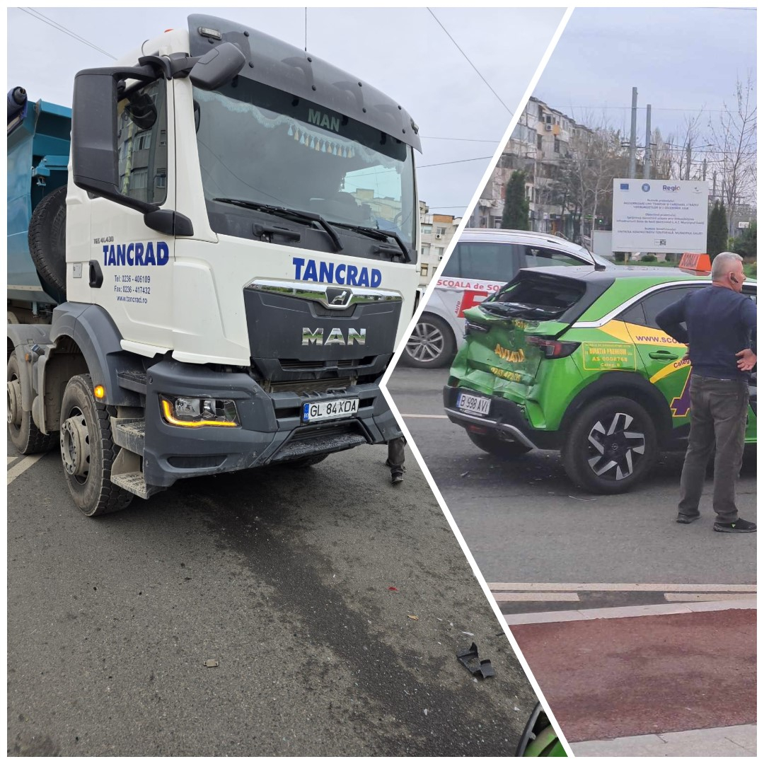 UPDATE: Poza zilei. Un camion a intrat din spate într-o maşină de şcoală