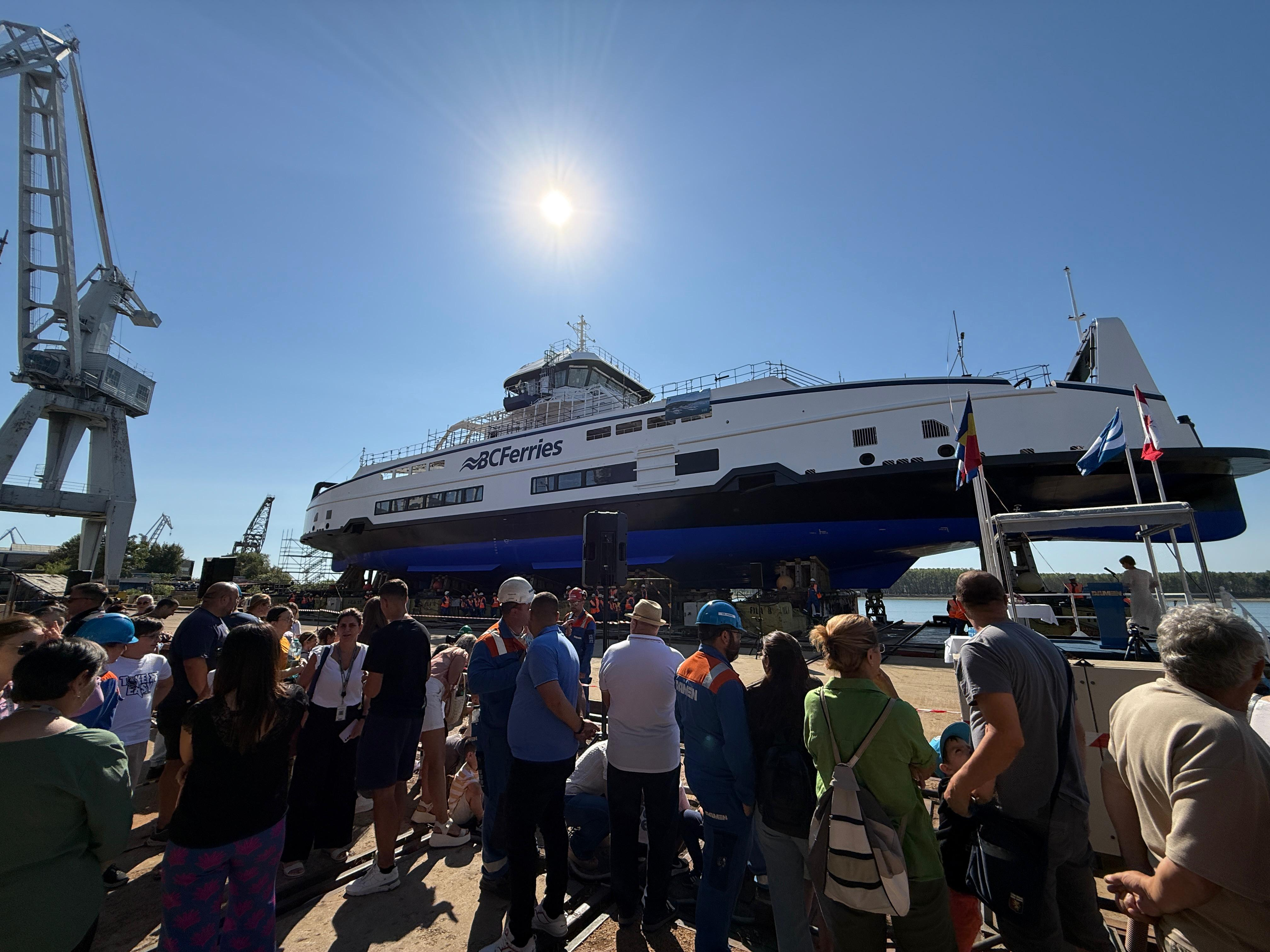 Un nou feribot pentru canadienii de la BC Ferries, lansat la Galați