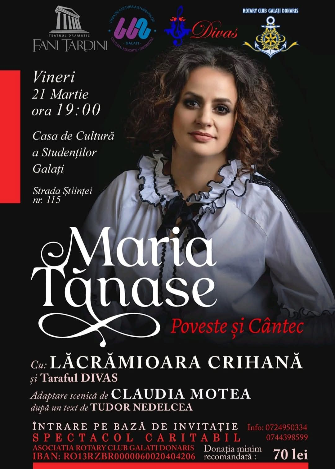 "Maria Tănase - Poveste și cântec", la Galaţi