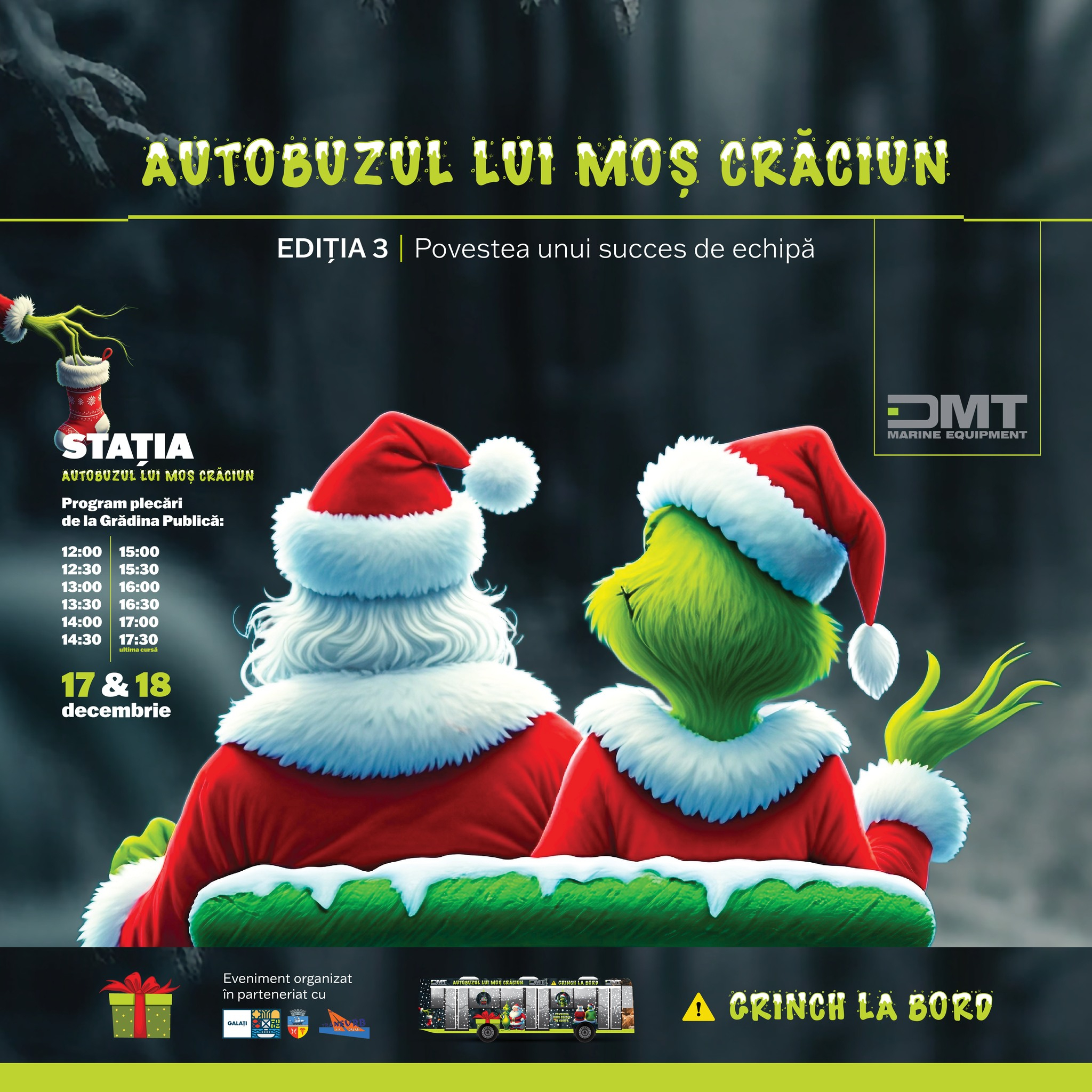 Autobuzul lui Moș Crăciun se pregătește să plece în curse magice