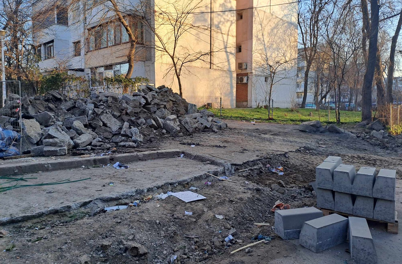 Poza zilei. Ce faci, fată? Fac trotuarul!