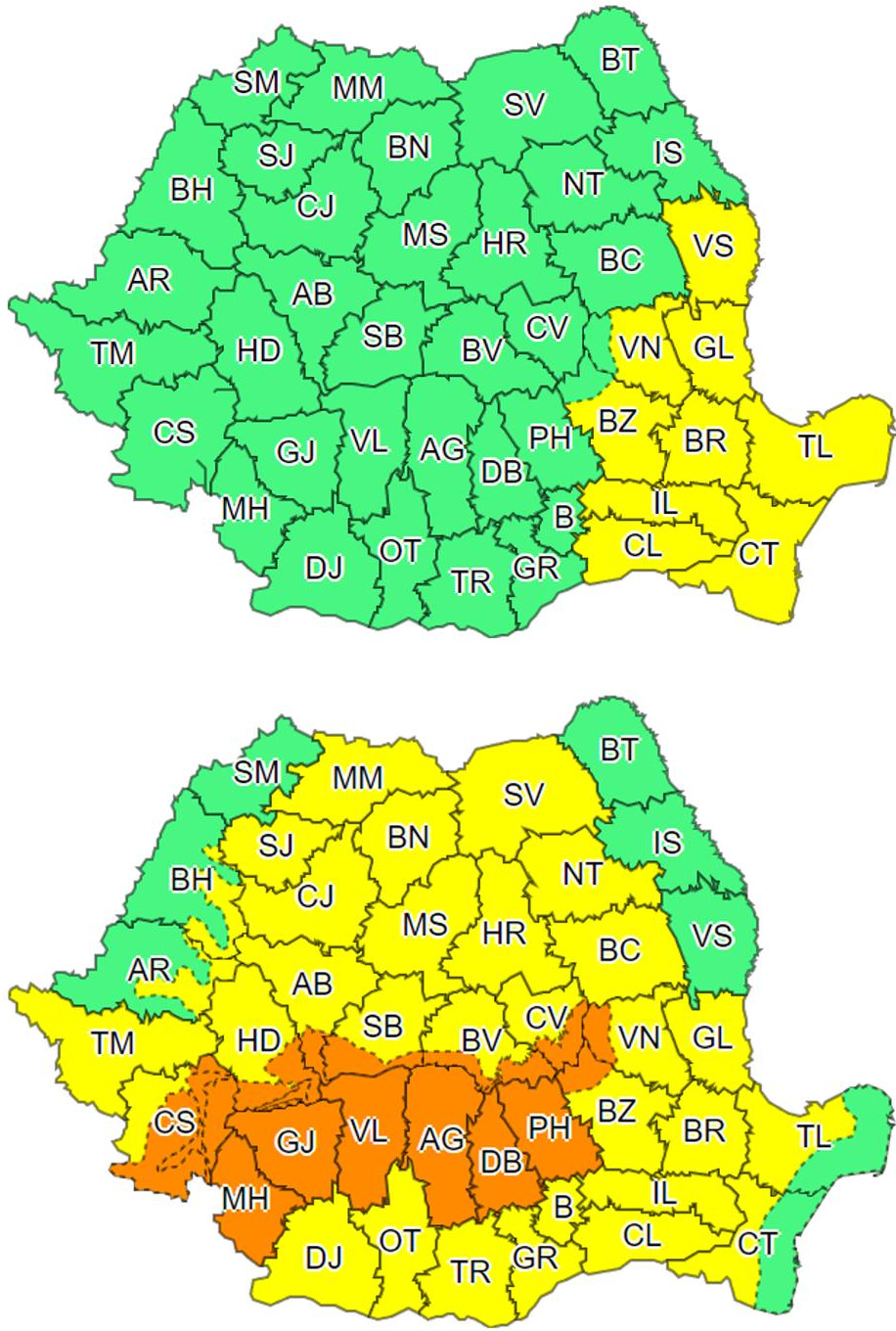 Galațiul, sub două coduri galbene