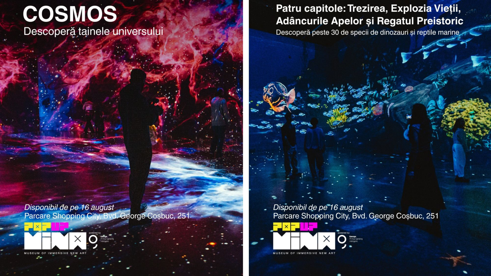 Cosmosul și dinozaurii, cele mai noi atracții MINA Pop-Up Galați